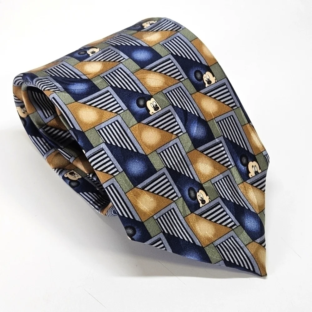 VINTAGE Walt Disney World Hidden Peeking Mickey Mouse Men's Silk Neck Tie